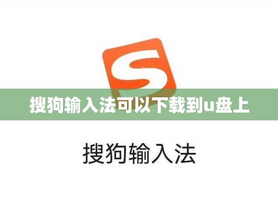 搜狗输入法可以下载到u盘上