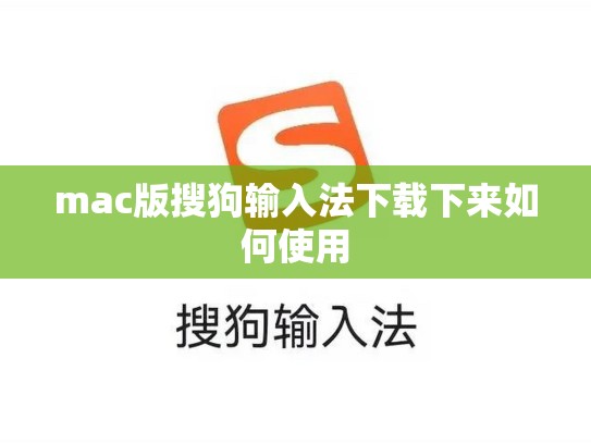 mac版搜狗输入法下载下来如何使用