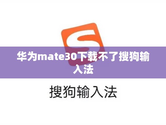 华为mate30下载不了搜狗输入法