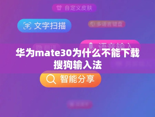 华为mate30为什么不能下载搜狗输入法