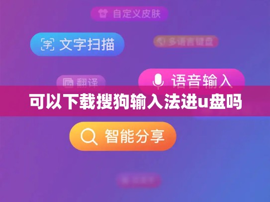 可以下载搜狗输入法进u盘吗